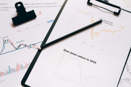 Financial charts and graphs showing bond market performance and currency movements