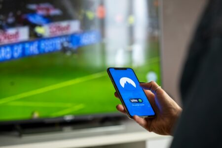 Modern smart TV displaying streaming service interface with multiple platform options