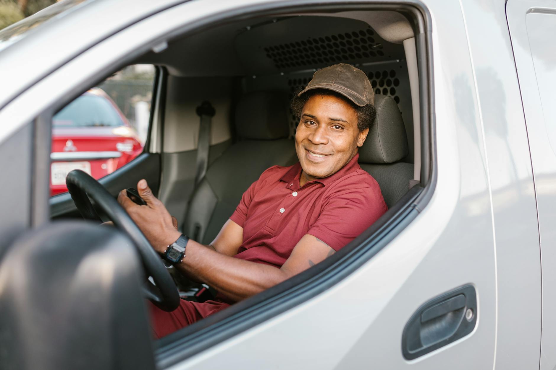 Food delivery driver carrying orders to customers
