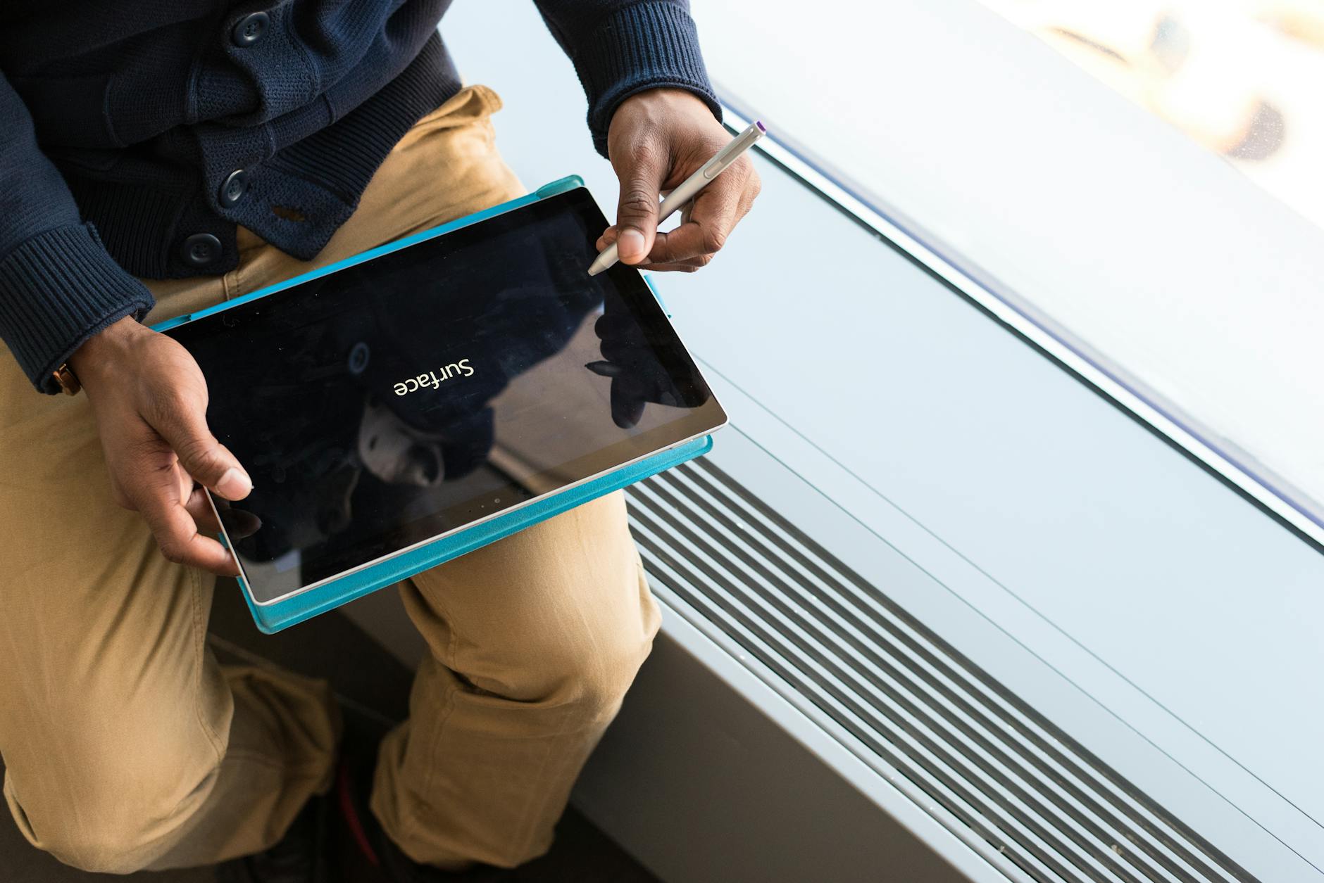 Digital tablet displaying insurance information forms in professional healthcare setting
