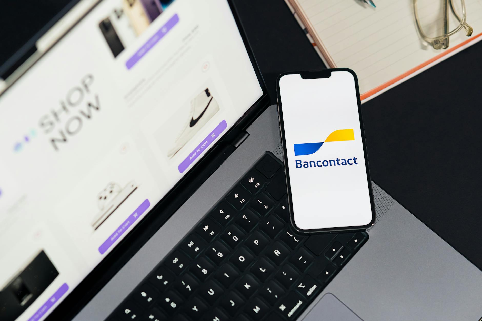 Person using smartphone showing banking app interface with transaction details