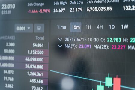 Trader monitoring bond market data on multiple financial screens