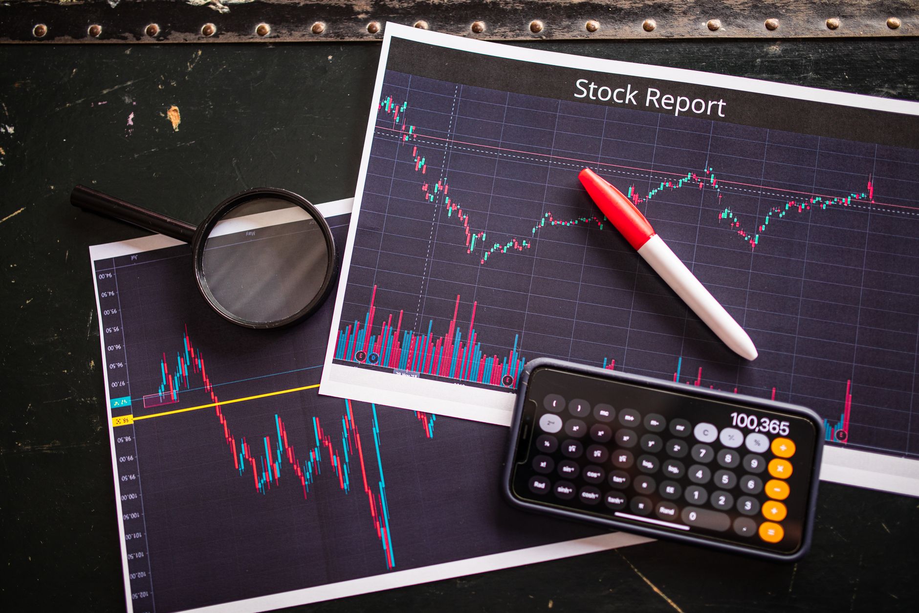 Institutional investor reviewing portfolio allocation charts and performance data