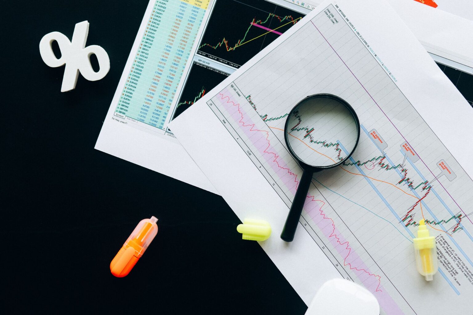 Financial analyst reviewing structured credit charts at a desk