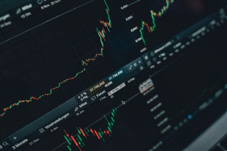Abstract representation of fixed income bond market trading screens